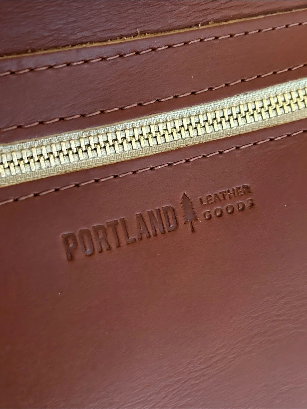 Portland Leather Brown Leather Backpack with Gold Zipper
